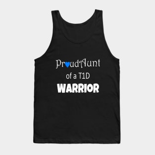 Proud Aunt - White Text - Blue Heart Tank Top